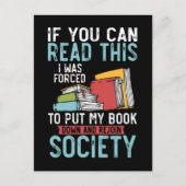 Funny Book Reader Author Novel Reading Briefkaart (Voorkant)