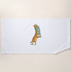 Funny Book Reading Giraffe I Love My Library Strandlaken