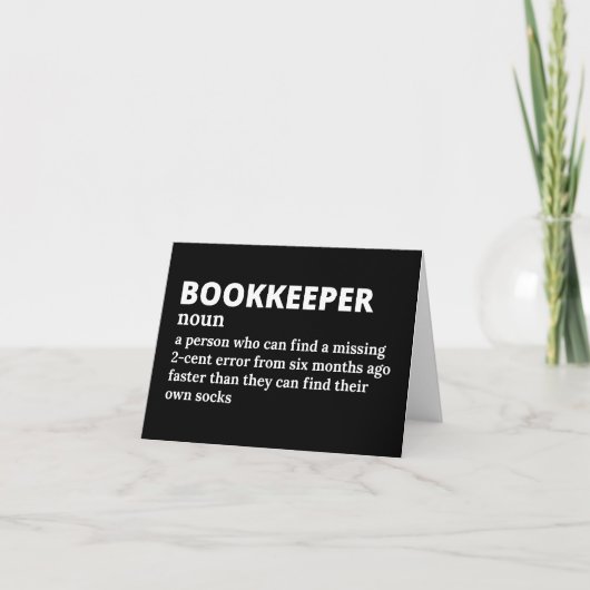 Funny Bookkeeper Definition Bedankkaart (Voorkant)