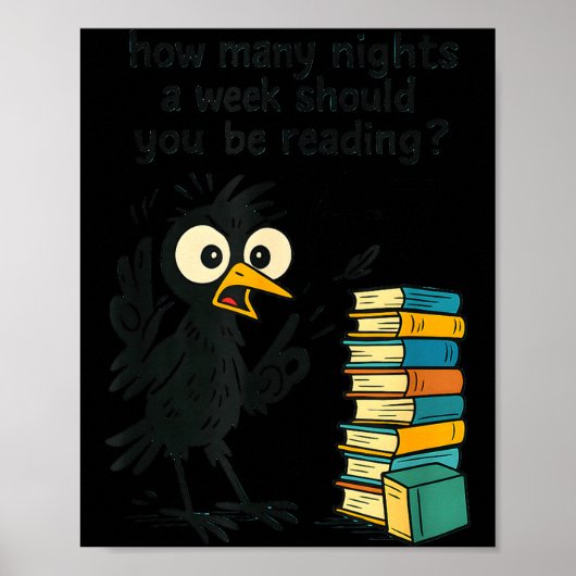 Funny Bookworm 6 7 Meme Design _ Reading Nights Hu Poster (Voorkant)