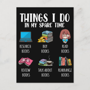 Funny Bookworm Author Novel Reading Book Lover Briefkaart