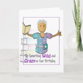 Funny Bookworm Birthday Kaart voor haar (Voorkant)