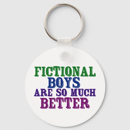 Funny Bookworm Fictional Boys zijn zo veel beter Sleutelhanger (Voorkant)