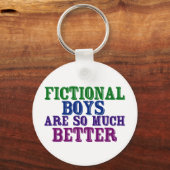 Funny Bookworm Fictional Boys zijn zo veel beter Sleutelhanger (Achterkant)