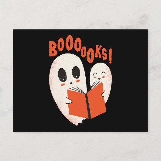 Funny Bookworm Ghost Halloween Costume Booooks Briefkaart (Voorkant)
