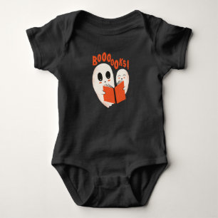Funny Bookworm Ghost Halloween Costume Booooks Romper