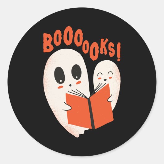 Funny Bookworm Ghost Halloween Costume Booooks Ronde Sticker (Voorkant)
