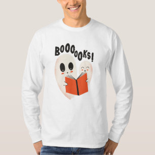 Funny Bookworm Ghost Halloween Costume Booooks T-shirt