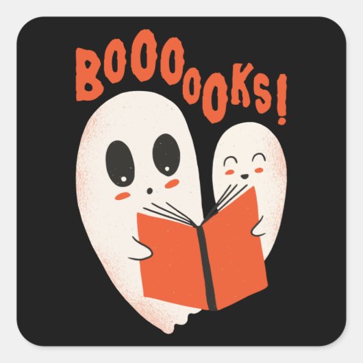 Funny Bookworm Ghost Halloween Costume Booooks Vierkante Sticker (Voorkant)