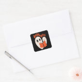Funny Bookworm Ghost Halloween Costume Booooks Vierkante Sticker (Envelop)