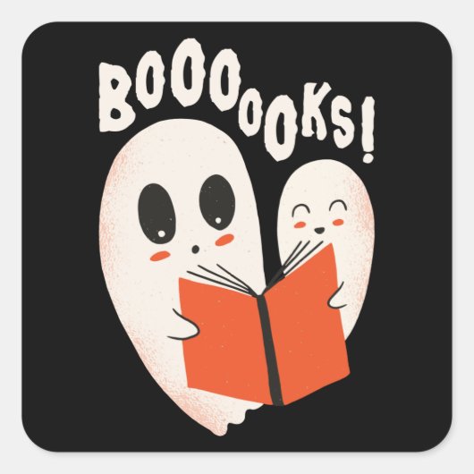 Funny Bookworm Ghost Halloween Costume Booooks Vierkante Sticker (Voorkant)