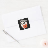 Funny Bookworm Ghost Halloween Costume Booooks Vierkante Sticker (Envelop)