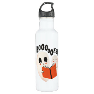 Funny Bookworm Ghost Halloween Costume Booooks Waterfles