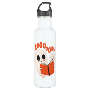 Funny Bookworm Ghost Halloween Costume Booooks Waterfles
