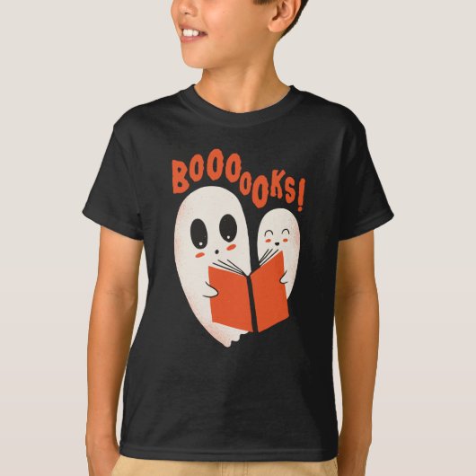 Funny Bookworm Ghost Halloween Costume Boooooks T-shirt (Voorkant)