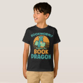 Funny Bookworm Kinder Dragon Lover Book Reader Fun T-shirt (Voorkant volledig)