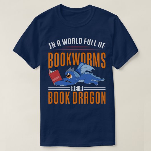 Funny Bookworm Mythical Creatading Book Drag T-shirt (Design voorkant)