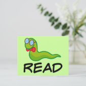 Funny Bookworm READ Gift Briefkaart (Staand voorkant)