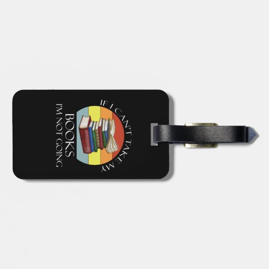 Funny Bookworm Reading Take My Books Nerd Bagagelabel (Achterkant horizontaal)