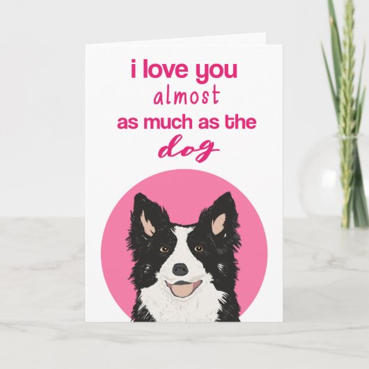 Funny Border Collie Carte de Saint-Valentin (Devant)