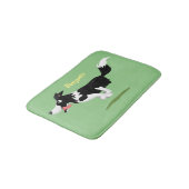 Funny Border Collie cartoon Badmat (Gekanteld)