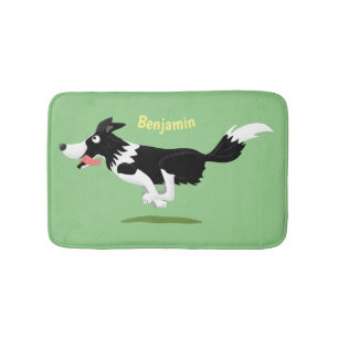 Funny Border Collie cartoon Badmat
