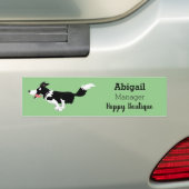 Funny Border Collie cartoon Bumpersticker (Op auto)