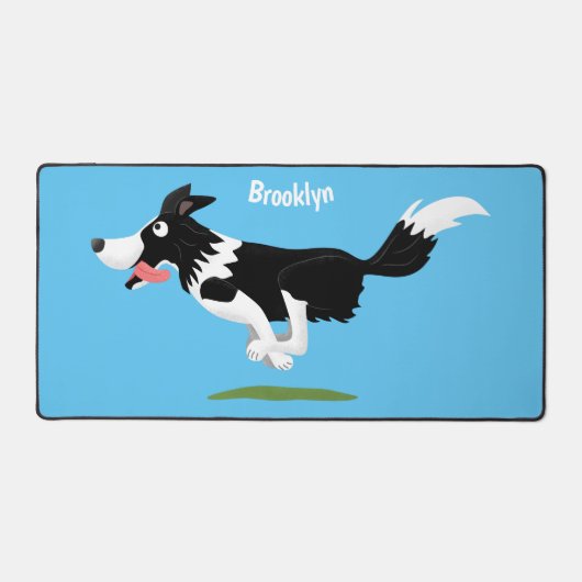 Funny Border Collie cartoon Bureaumat (Voorkant)