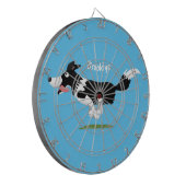 Funny Border Collie cartoon Dartbord (Voorkant Links)