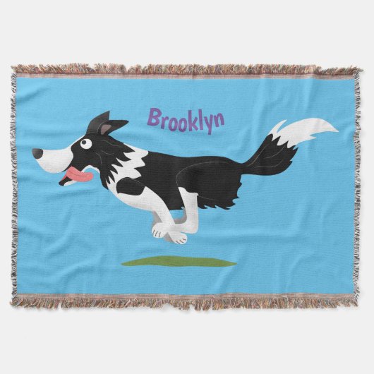 Funny Border Collie cartoon Deken (Voorkant)