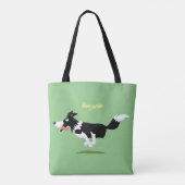 Funny Border Collie cartoon Draagtas (Achterkant)