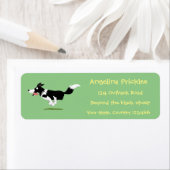 Funny Border Collie cartoon Etiket (Insitu)