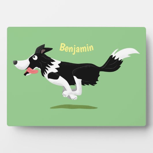 Funny Border Collie cartoon Fotoplaat (voorkant)