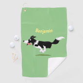 Funny Border Collie cartoon Golfhanddoek (Insitu)
