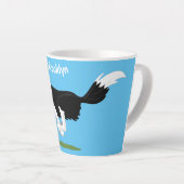 Funny Border Collie cartoon Latte Mok (Rechterhoek)
