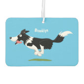Funny Border Collie cartoon Luchtverfrisser (Achterkant)