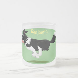 Funny Border Collie cartoon Matglas Koffiemok
