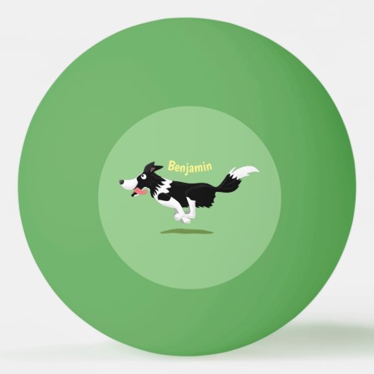 Funny Border Collie cartoon Pingpongballen (Voorkant)