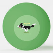 Funny Border Collie cartoon Pingpongballen (Achterkant)