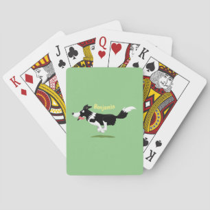 Funny Border Collie cartoon Pokerkaarten