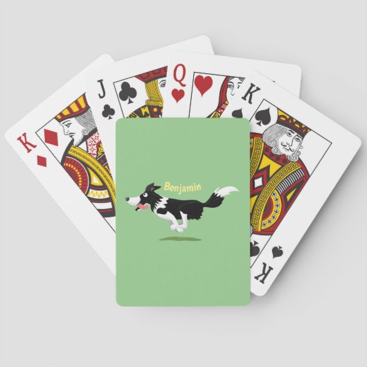 Funny Border Collie cartoon Pokerkaarten (Achterkant)
