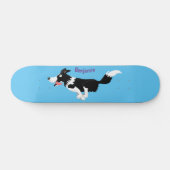 Funny Border Collie cartoon Skateboard (Horizontaal)