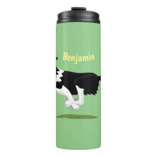 Funny Border Collie cartoon Thermosbeker
