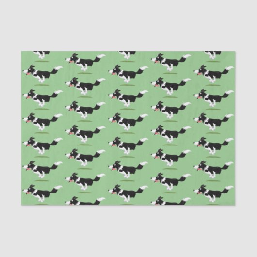 Funny Border Collie cartoon Tissuepapier (Voorkant)