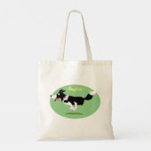 Funny Border Collie cartoon Tote Bag (Achterkant)