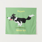Funny Border Collie cartoon Wandkleed (Voorkant (horizontaal))