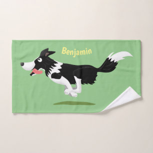 Funny Border Collie chien en course dessin animé