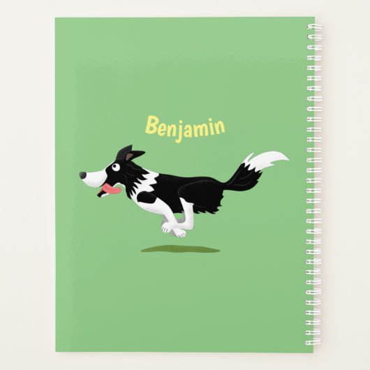 Funny Border Collie chien en course dessin animé (Dos)