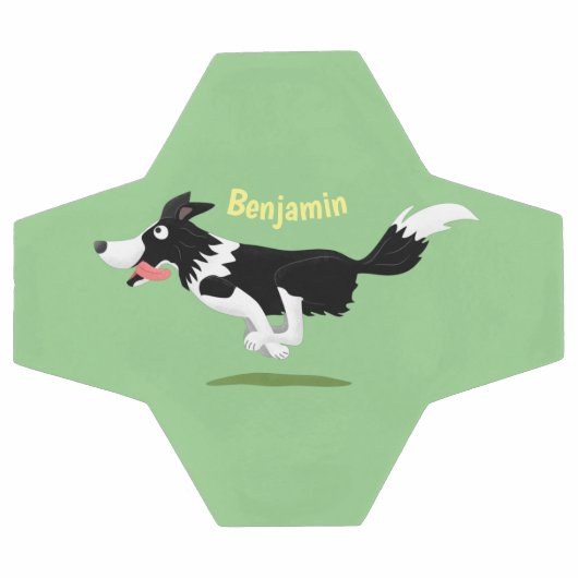 Funny Border Collie chien en course dessin animé (Plat)