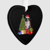Funny Border Collie Christmas Tree Merry Christmas Ornament (voorkant)